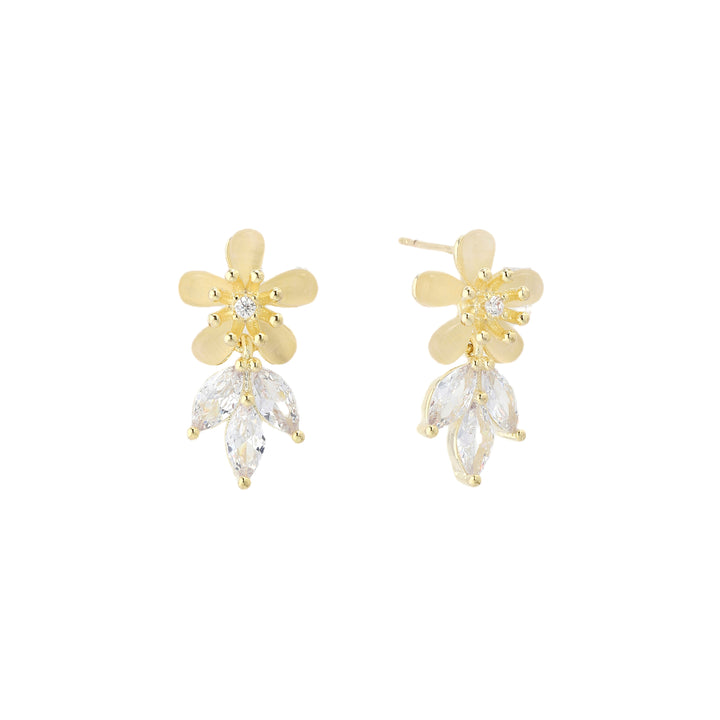 Frost Bloom Stud Earrings - Gold