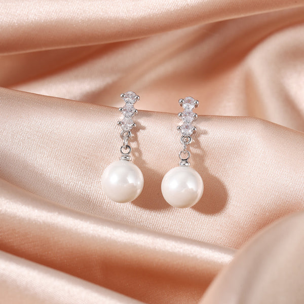 Pearl Drip Charm Earrings