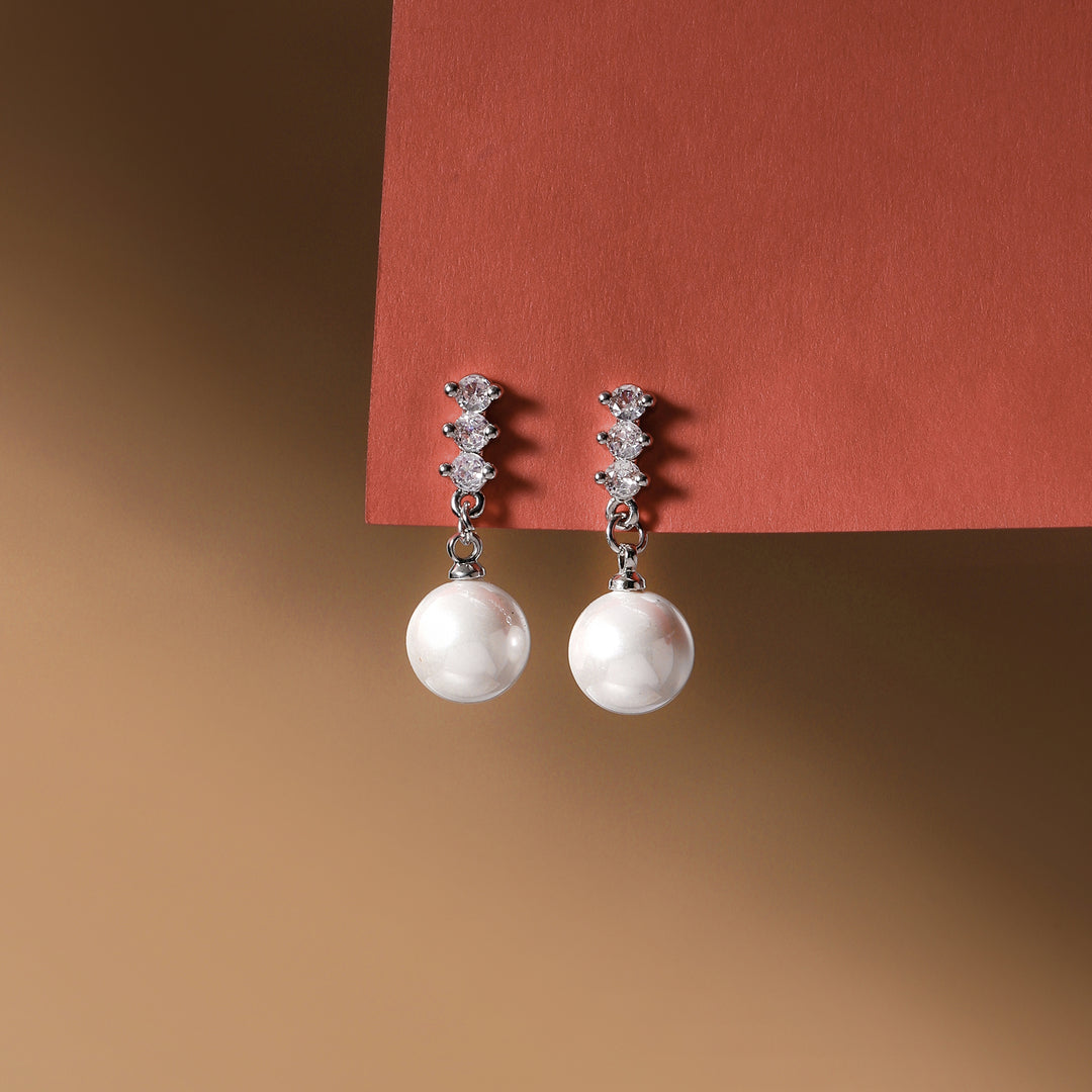 Pearl Drip Charm Earrings