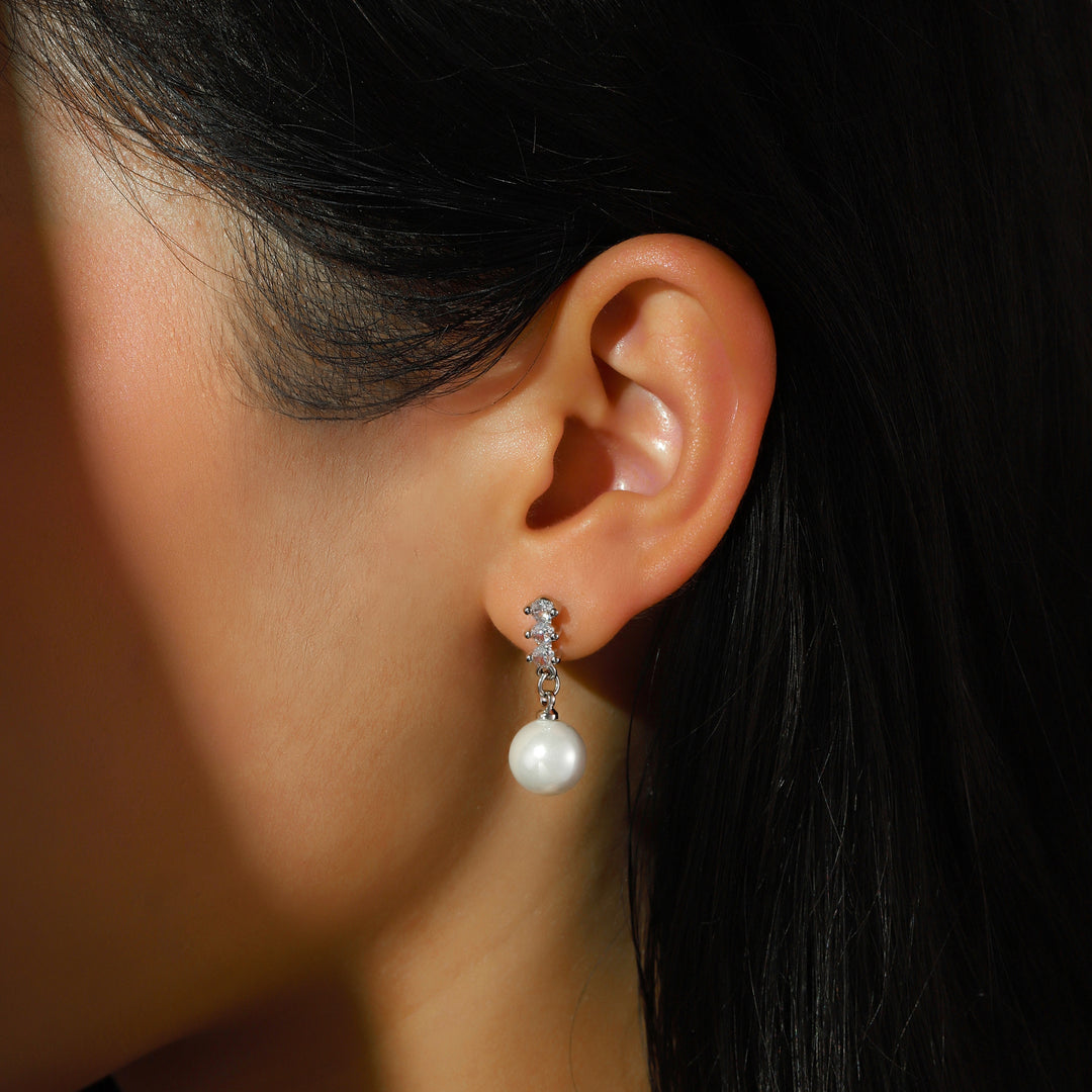 Pearl Drip Charm Earrings