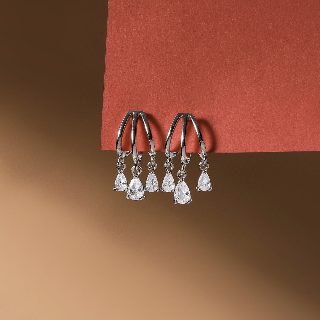 Crystal Rain Hoop Earrings