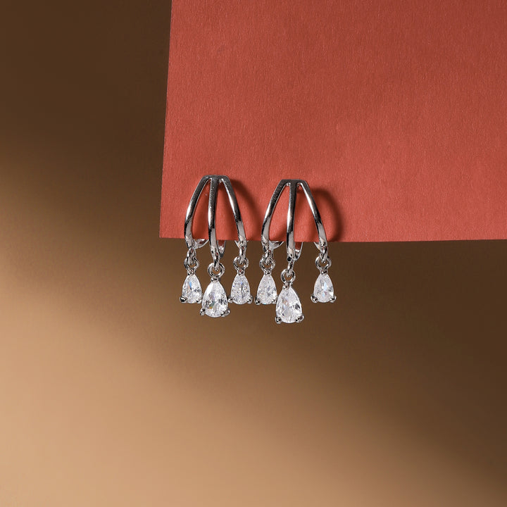 Crystal Rain Hoop Earrings
