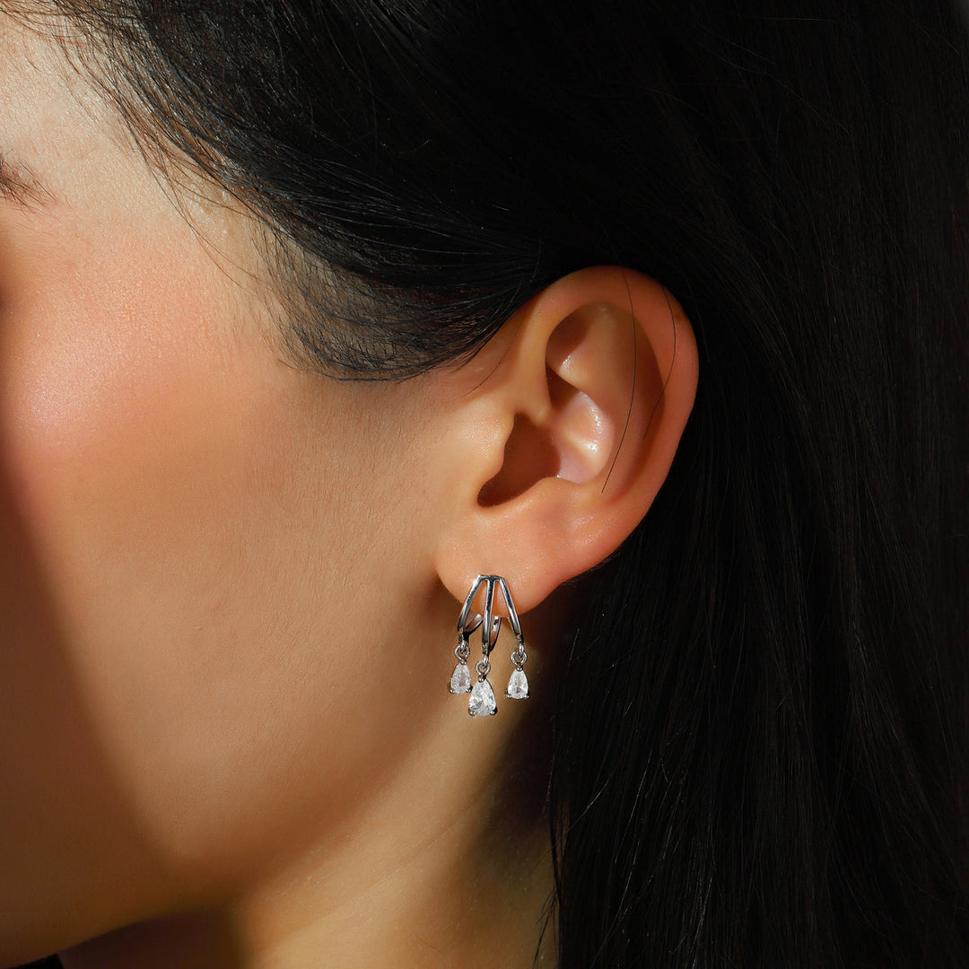 Crystal Rain Hoop Earrings