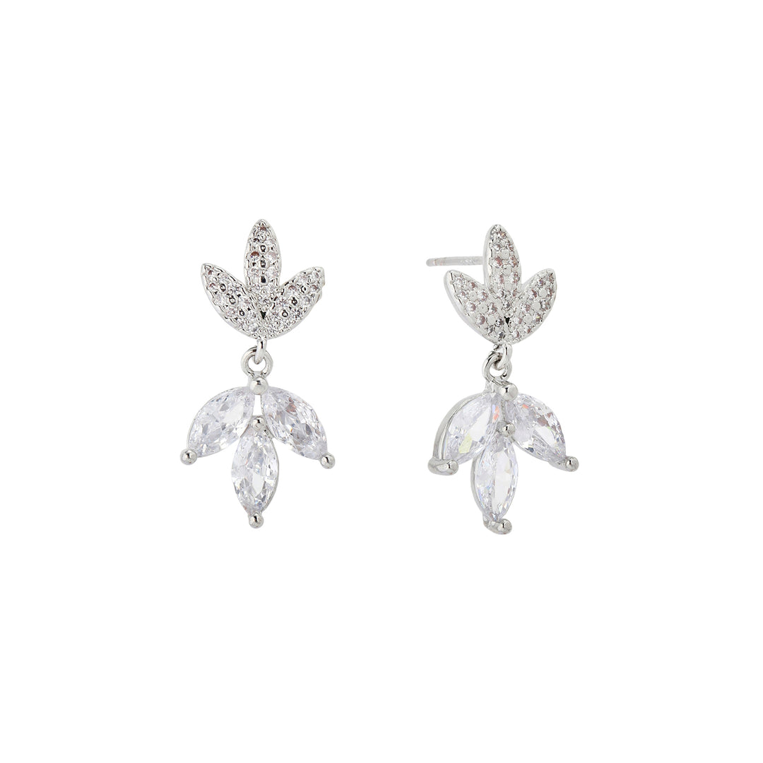 Crystal Leaf Drop Earrings