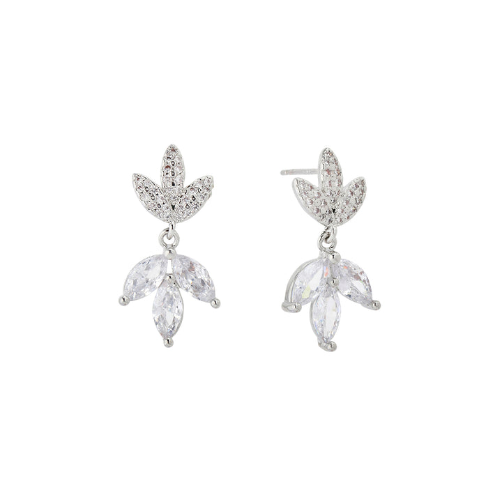 Crystal Leaf Drop Earrings
