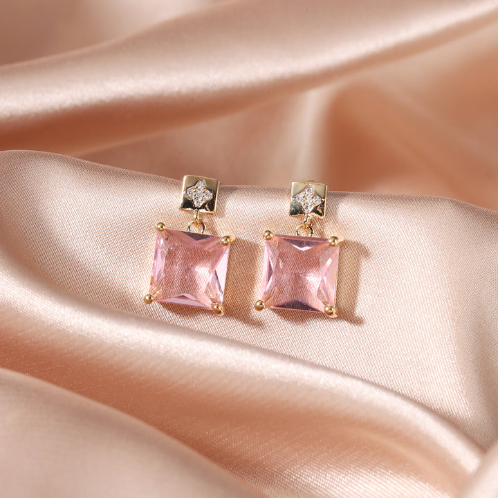 Prisma Vera Drop Earrings - Pink