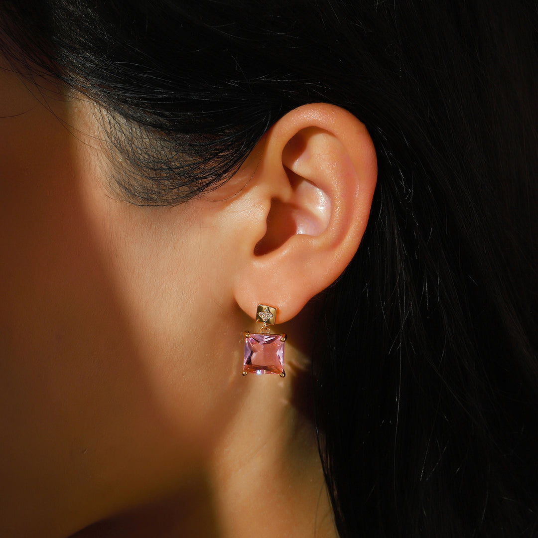 Prisma Vera Drop Earrings - Pink