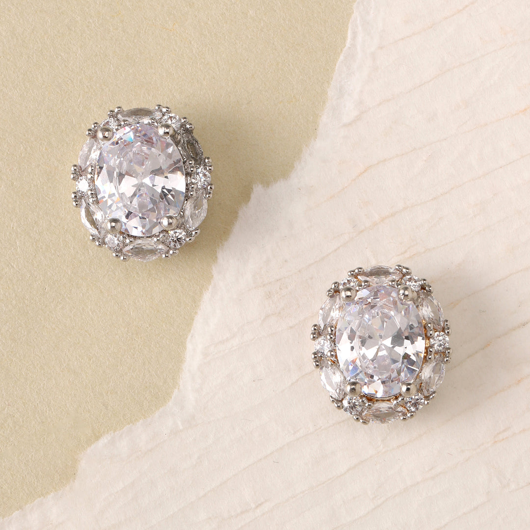 Lumiere Oval Halo Studs Earrings