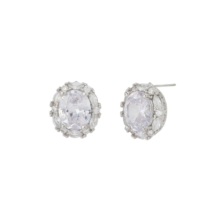 Lumiere Oval Halo Studs Earrings