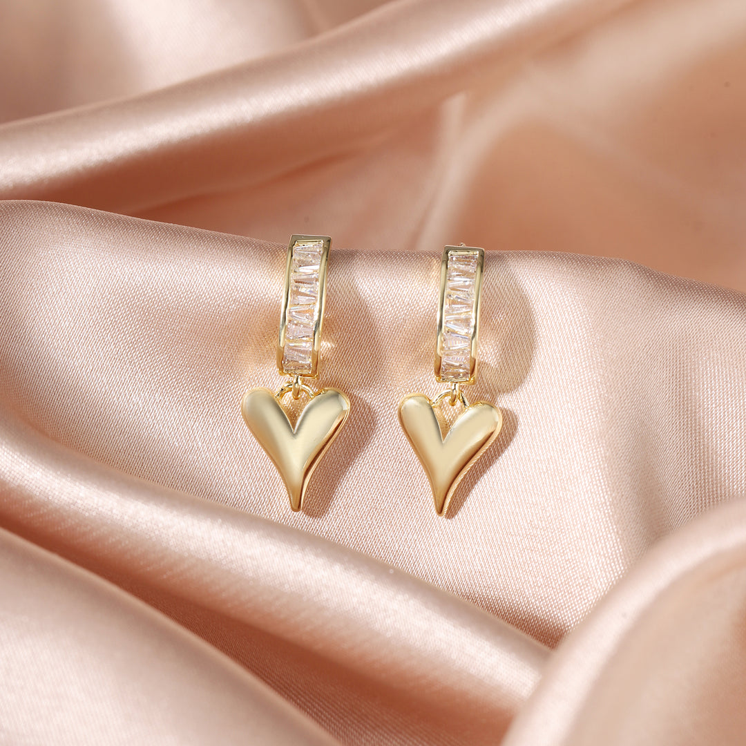 Lovelle Halo Heart Hoops Earrings