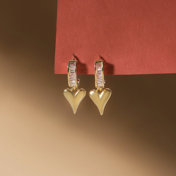 Lovelle Halo Heart Hoops Earrings