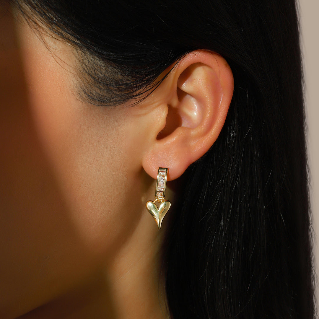 Lovelle Halo Heart Hoops Earrings