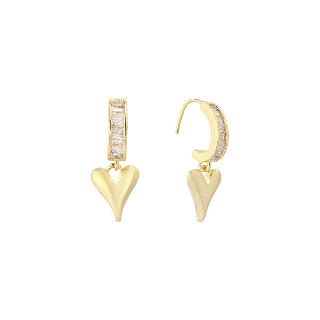 Lovelle Halo Heart Hoops Earrings