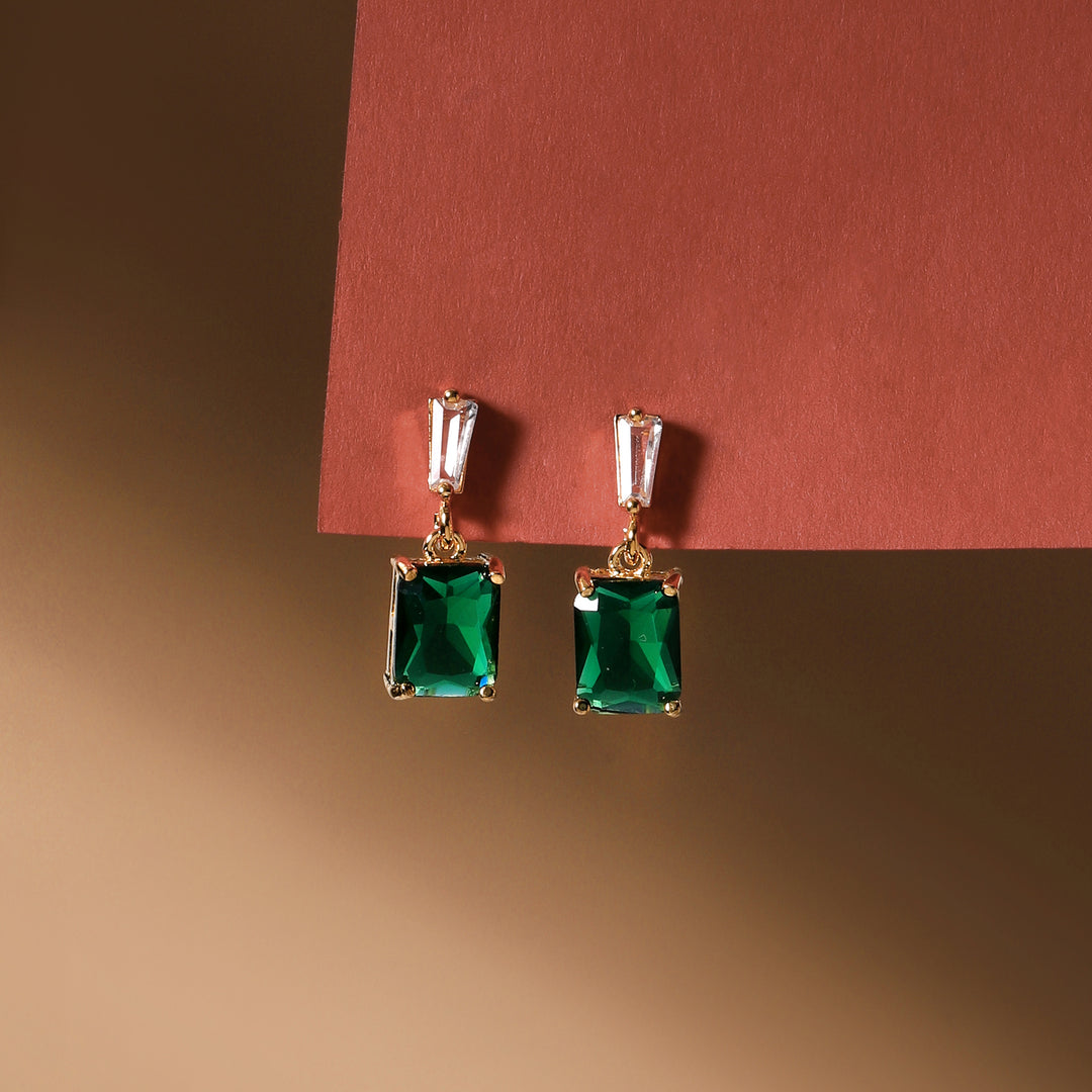 Luma Prism Drop Earrings - Green