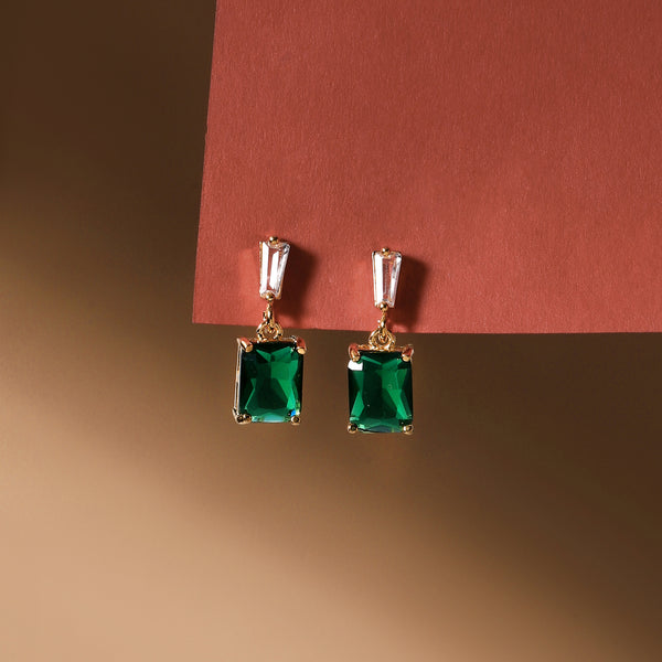 Luma Prism Drop Earrings - Green