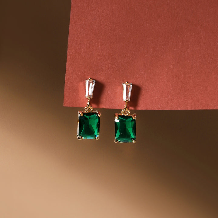 Luma Prism Drop Earrings - Green