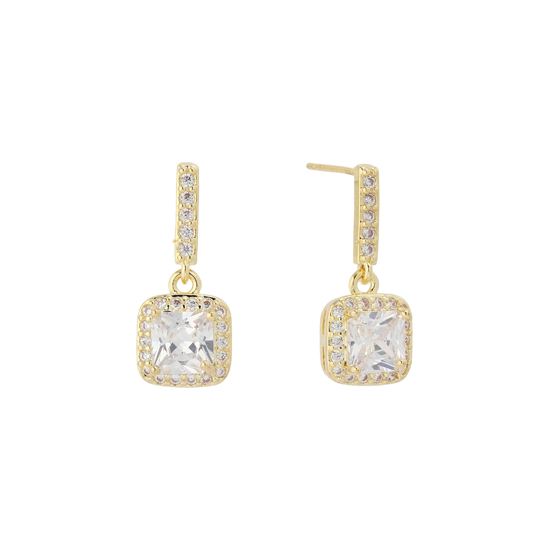 Aurelia Halo Square Drop Earrings