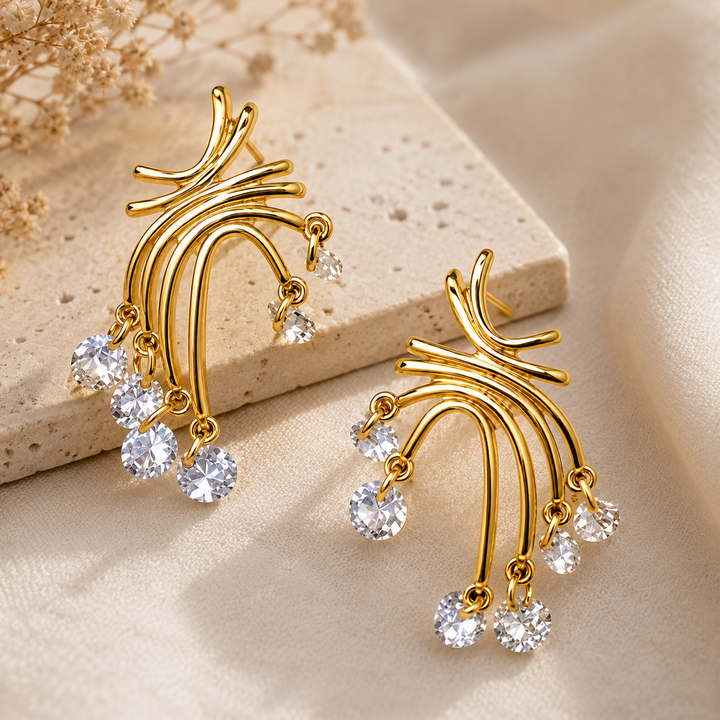 Cosmic Drip Climber Earrings