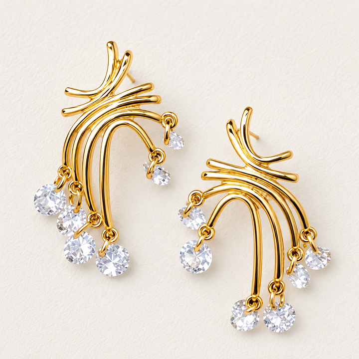 Cosmic Drip Climber Earrings