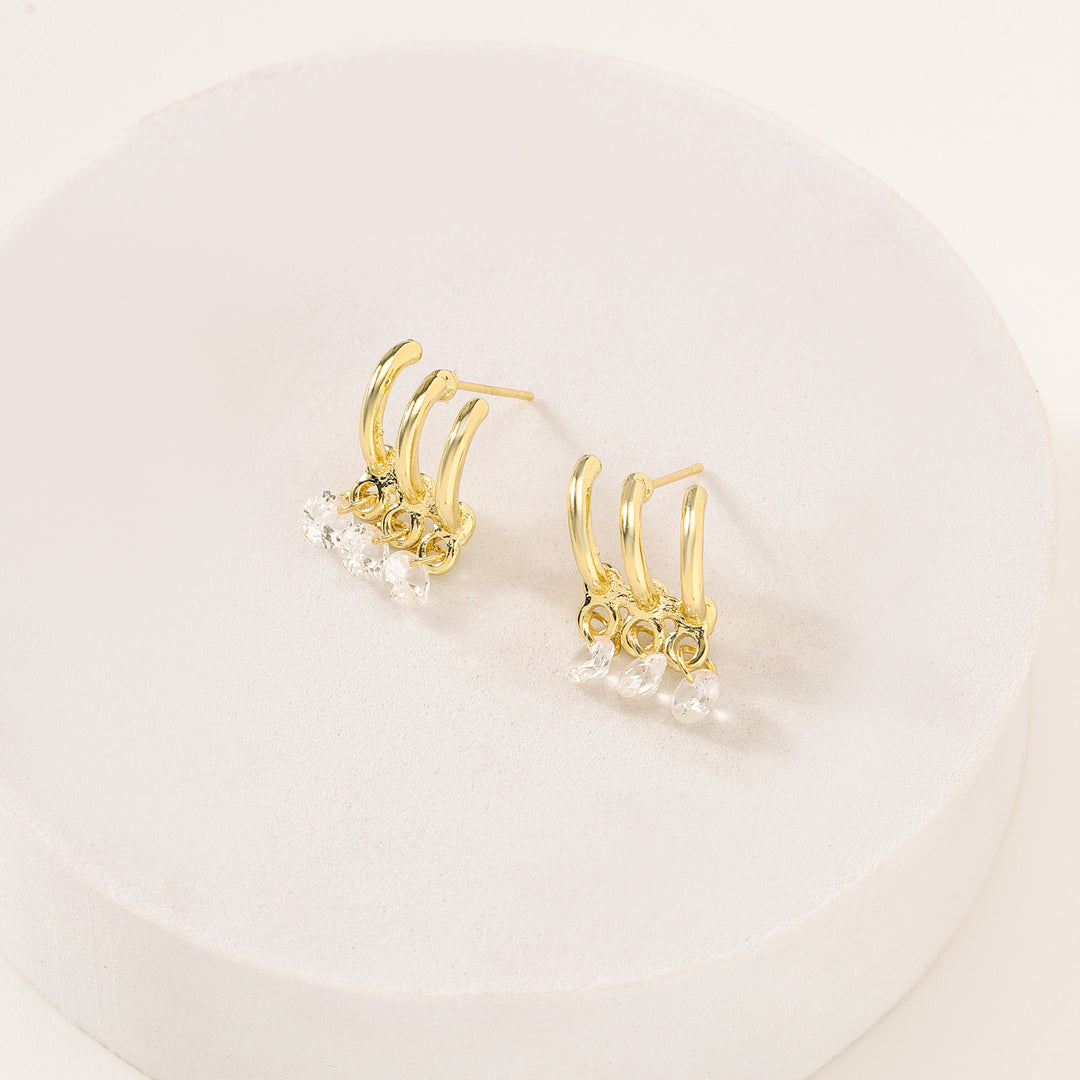 Lustre Charm Huggie Earrings