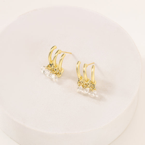 Lustre Charm Huggie Earrings