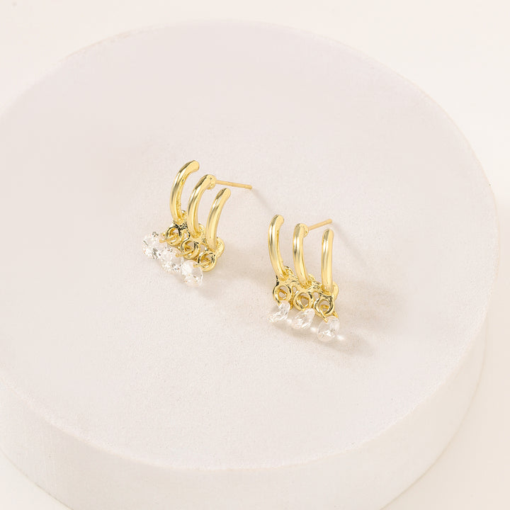 Lustre Charm Huggie Earrings