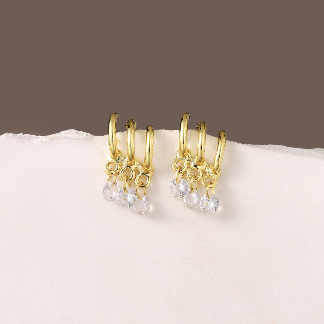 Lustre Charm Huggie Earrings