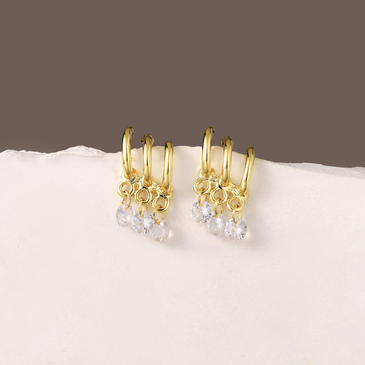 Lustre Charm Huggie Earrings