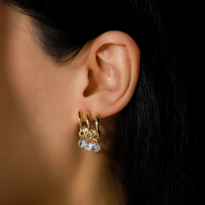 Lustre Charm Huggie Earrings