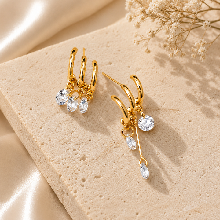 Lustre Charm Huggie Earrings