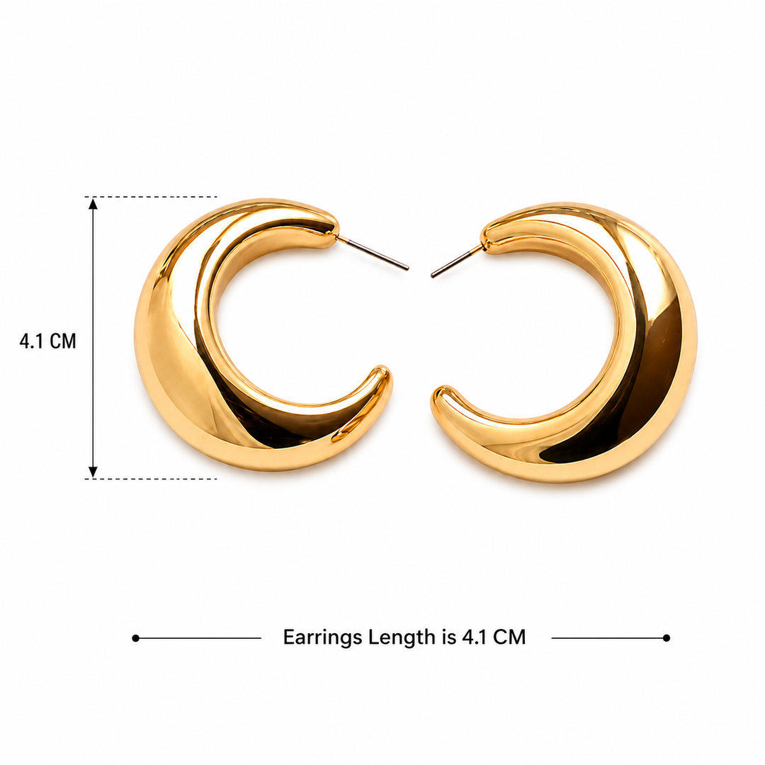 Solenne Curve Hoop Earrings