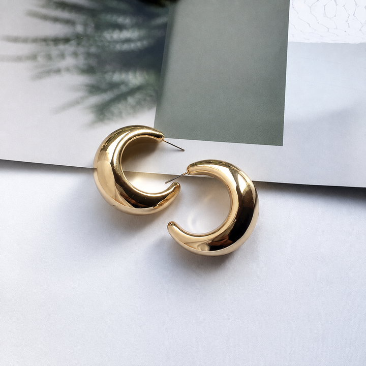 Solenne Curve Hoop Earrings