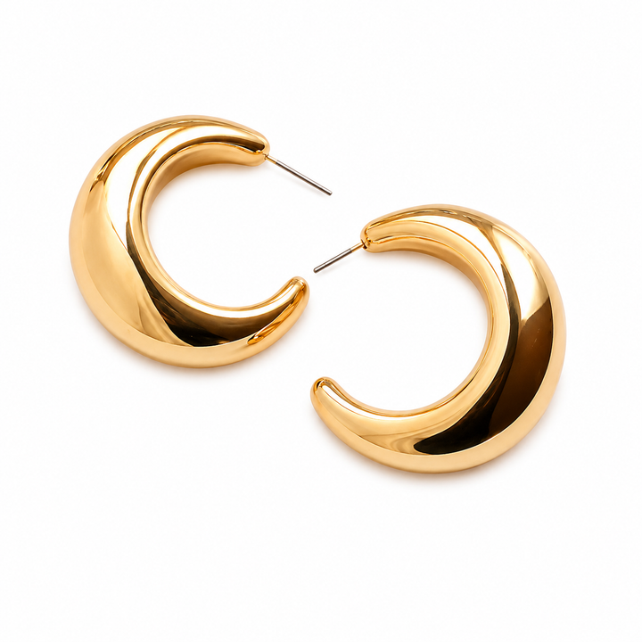 Solenne Curve Hoop Earrings
