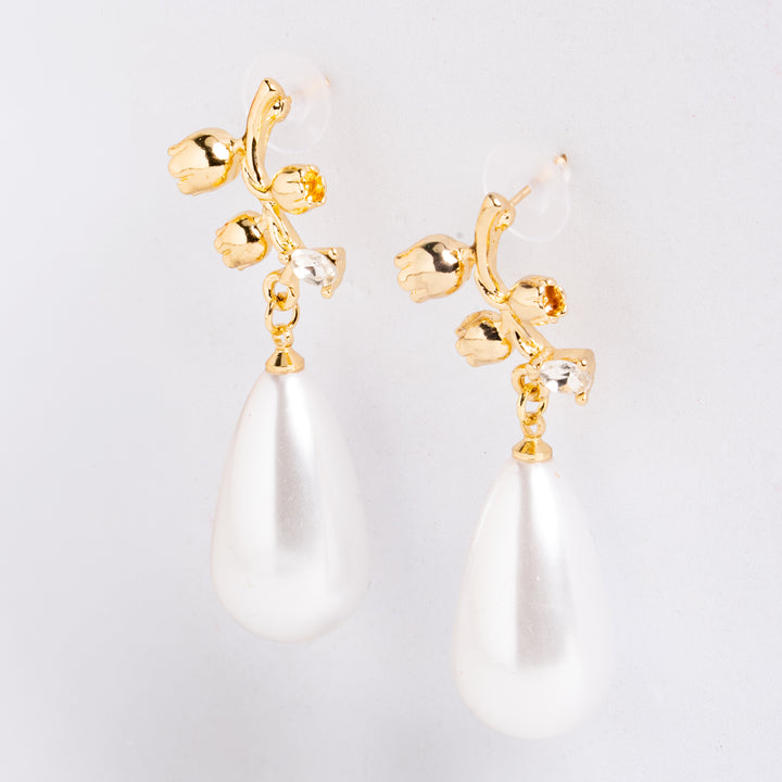 Aurelia Pearl Bloom Drop Earrings