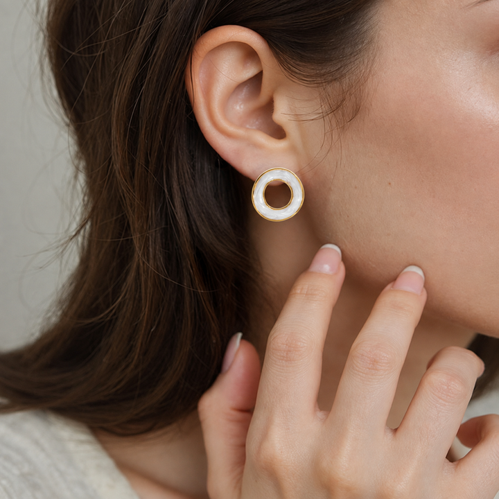 Luna Loop Sculpt Studs Earrings