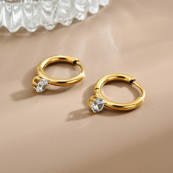 Gleam Halo Hoops Earrings - Gold