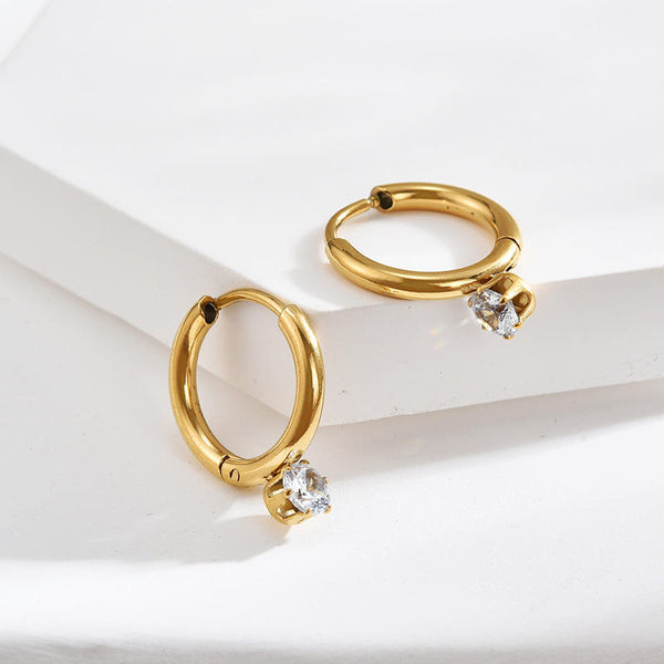 Gleam Halo Hoops Earrings - Gold