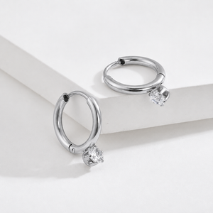 Gleam Halo Hoops Earrings - Silver