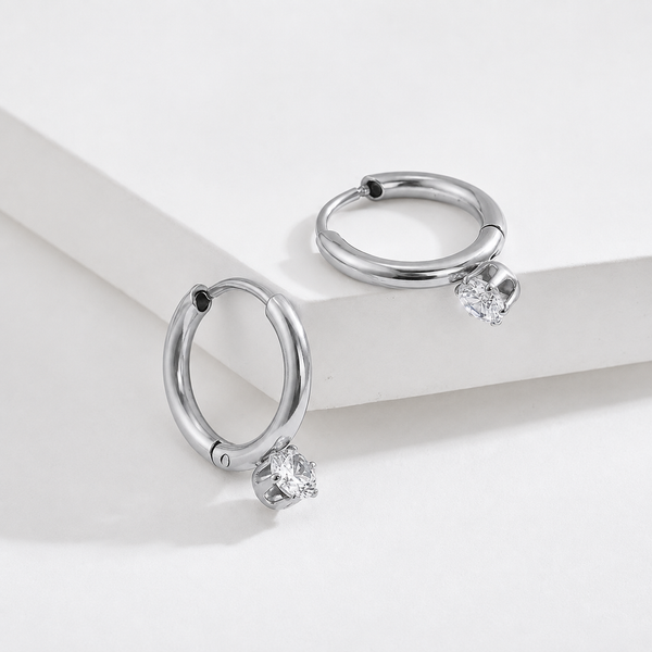 Gleam Halo Hoops Earrings - Silver