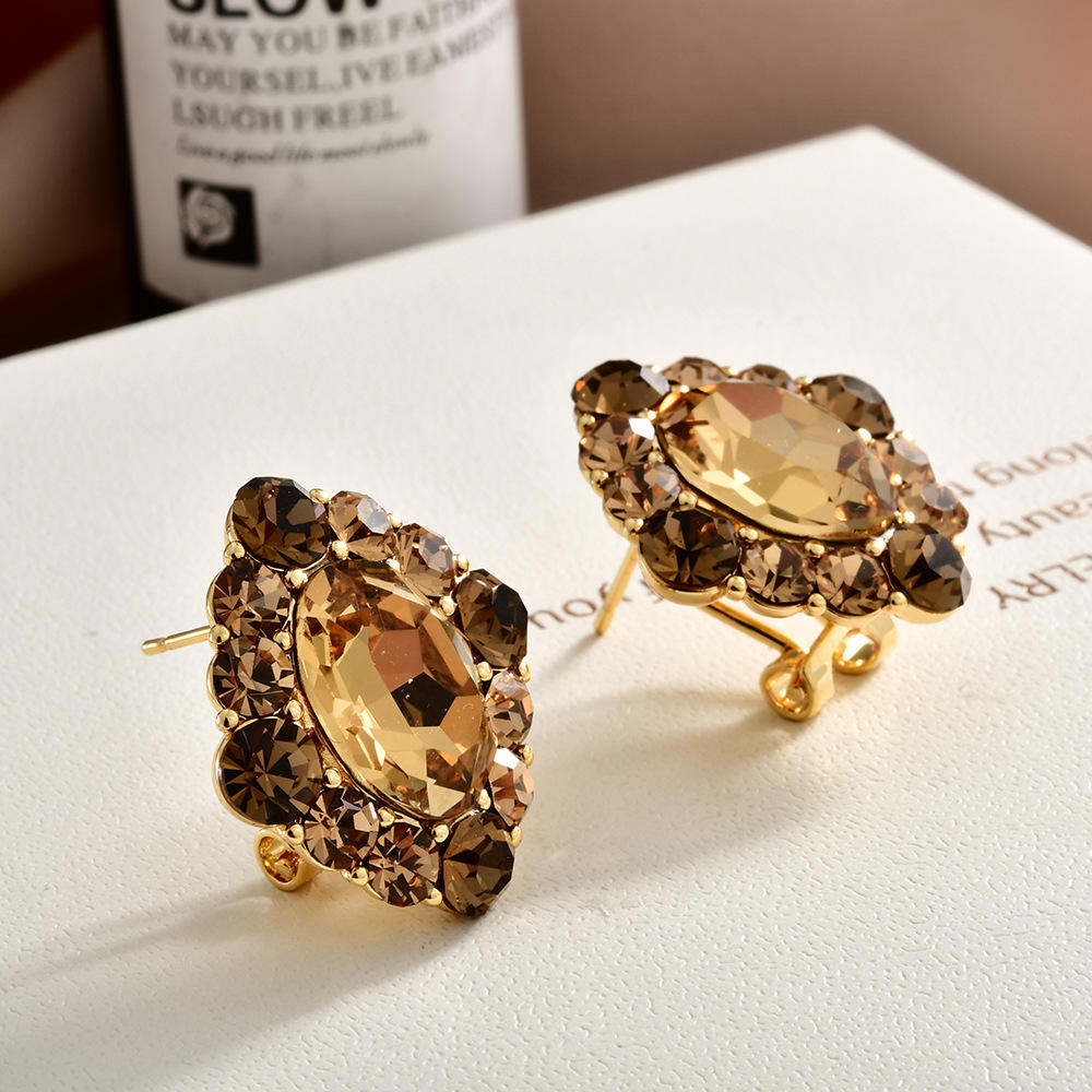 Topaz Halo Statement Earrings