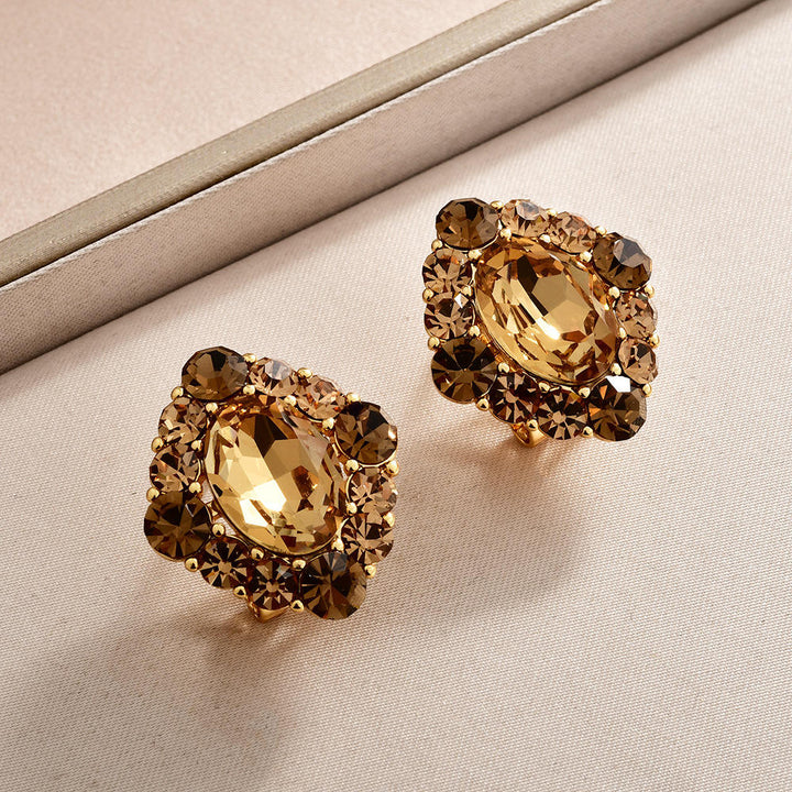 Topaz Halo Statement Earrings