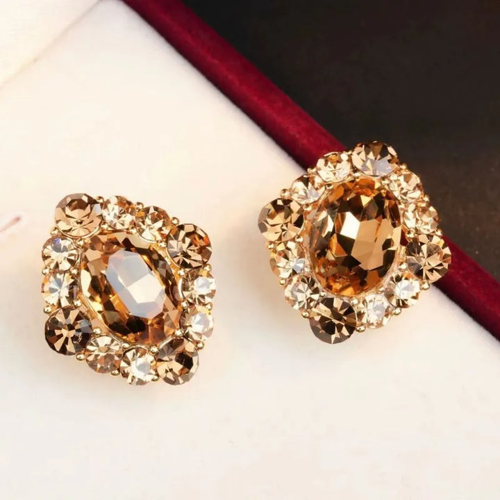 Topaz Halo Statement Earrings