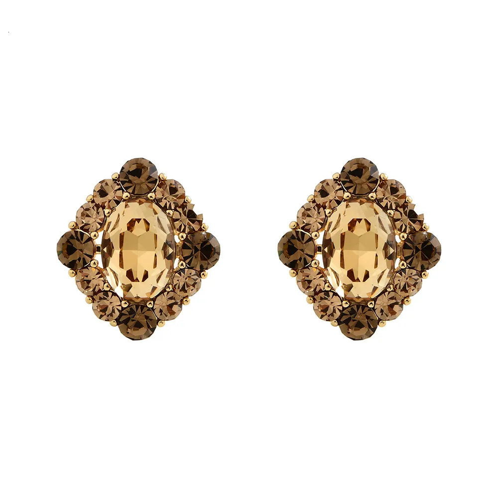 Topaz Halo Statement Earrings