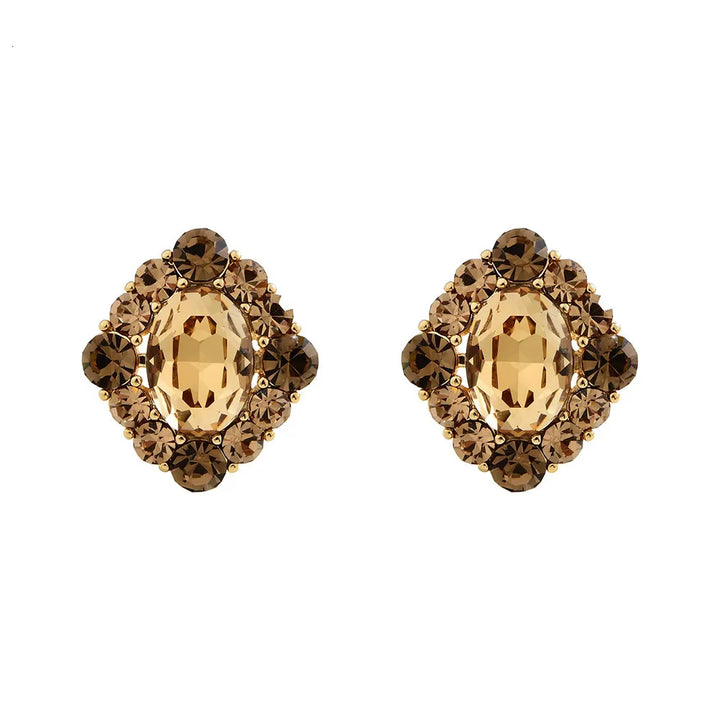 Topaz Halo Statement Earrings