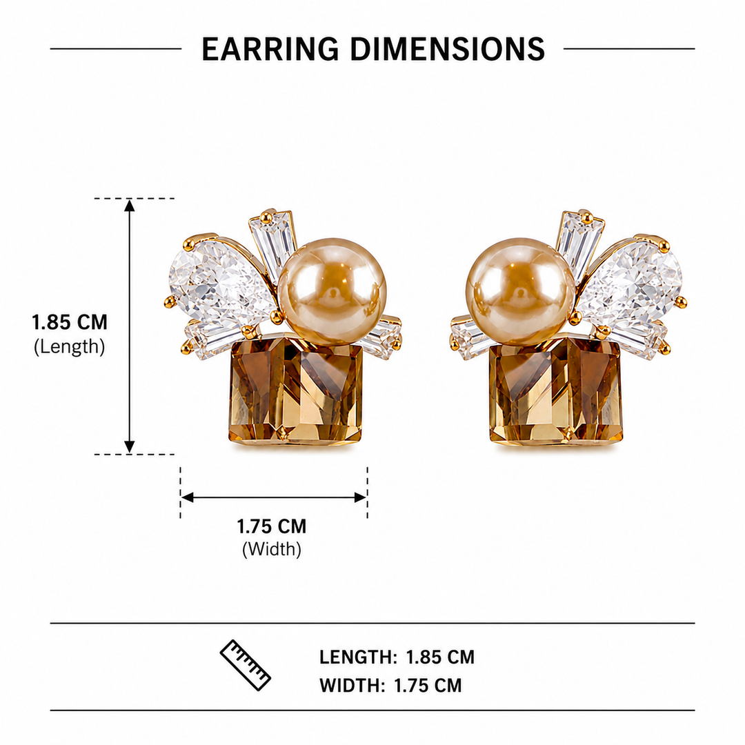 Crystal Wing Cluster Earrings