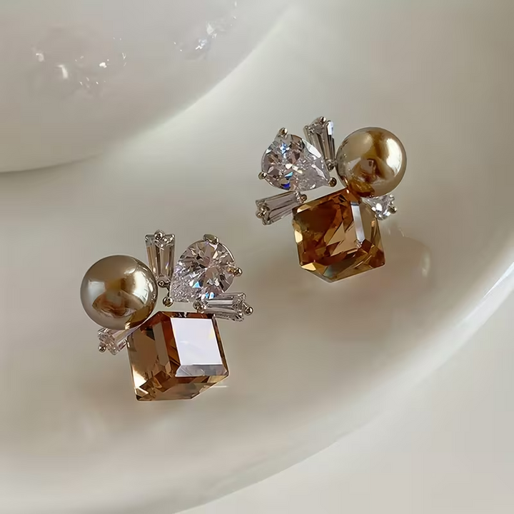Crystal Wing Cluster Earrings