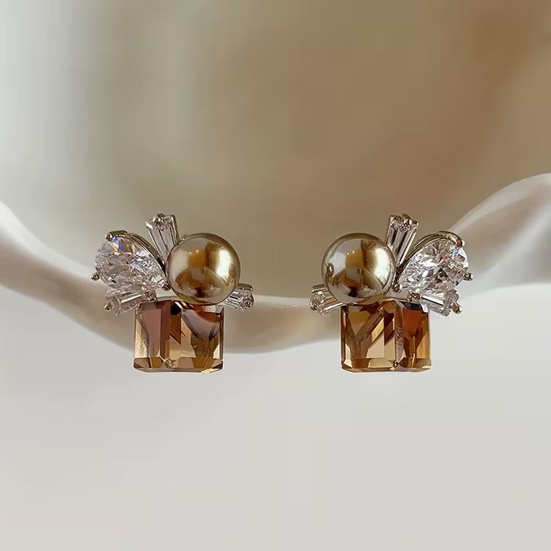 Crystal Wing Cluster Earrings