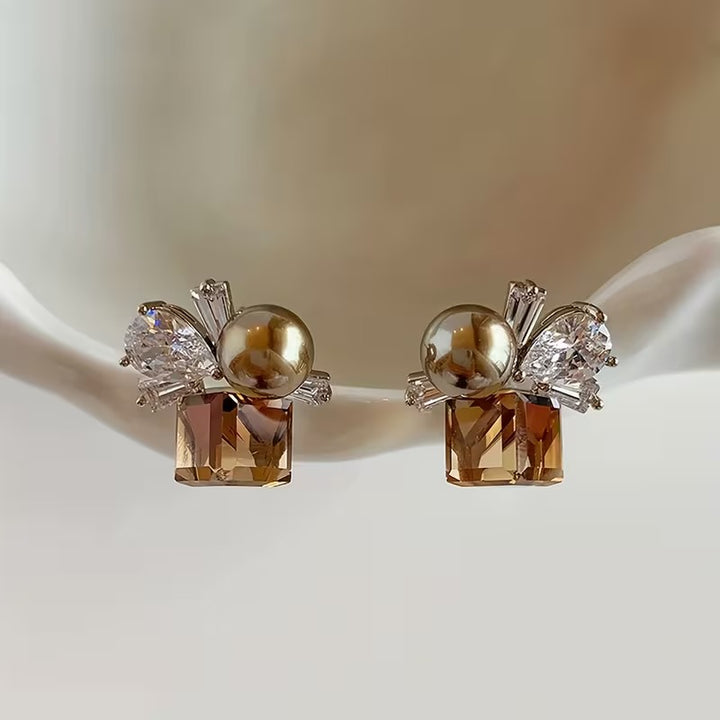 Crystal Wing Cluster Earrings