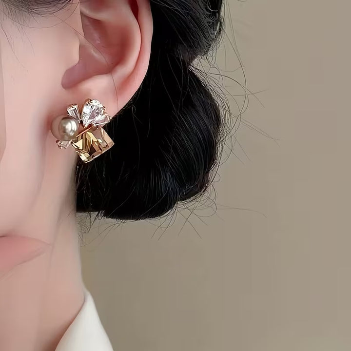 Crystal Wing Cluster Earrings