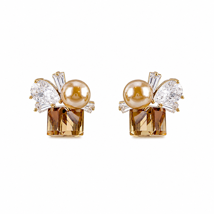 Crystal Wing Cluster Earrings